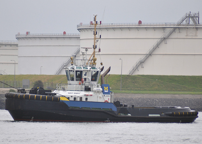 Photograph of the vessel  Smit Ebro pictured in the Beerkanaal, Europoort on 26th June 2011