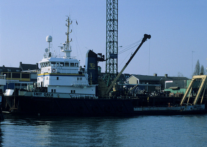 Photograph of the vessel  Smit Orca pictured in Maashaven, Rotterdam on 14th April 1996