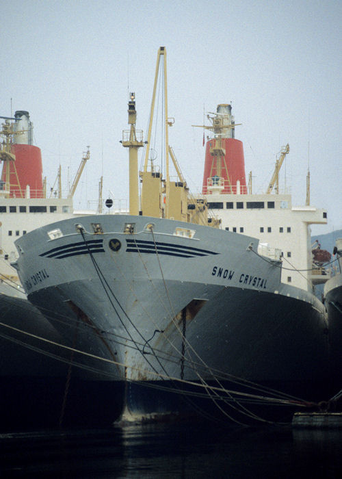 Photograph of the vessel  Snow Crystal pictured laid up in the River Fal on 27th September 1997