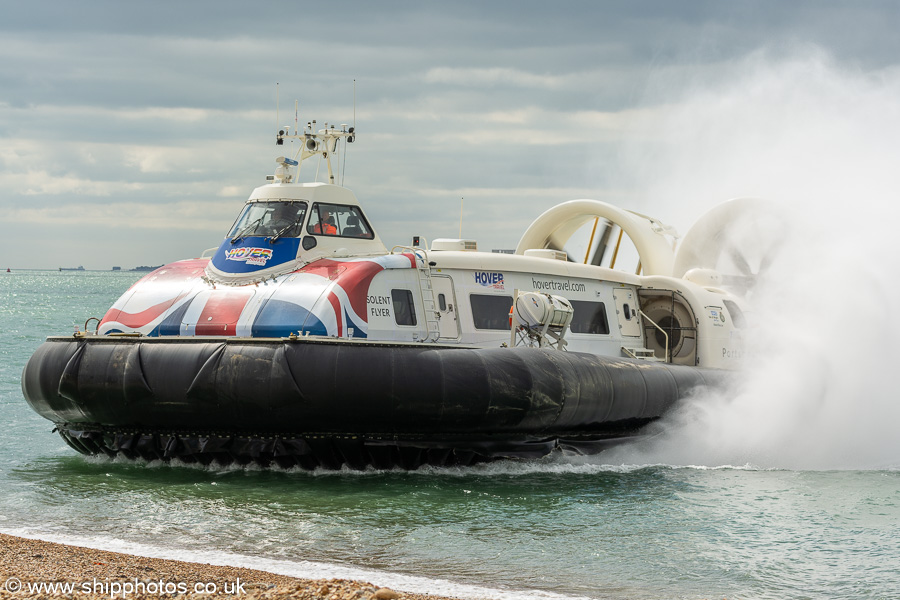 Photograph of the vessel  Solent Flyer pictured arriving at Southsea on 19th April 2024