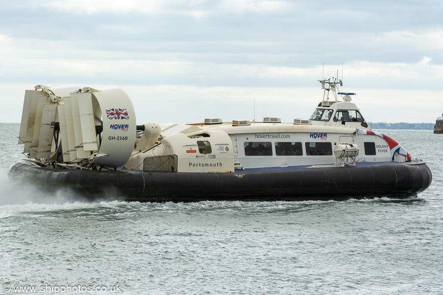 Photograph of the vessel  Solent Flyer pictured departing Southsea on 19th April 2024