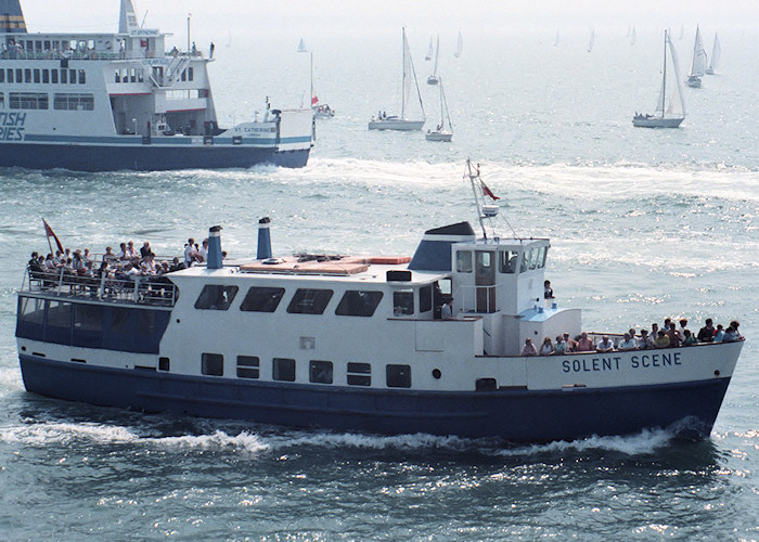 Photograph of the vessel  Solent Scene pictured entering Portsmouth Harbour on 19th June 1988