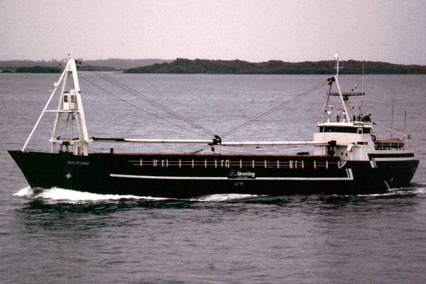Photograph of the vessel  Solfjord pictured approaching Stavanger on 25th October 1998