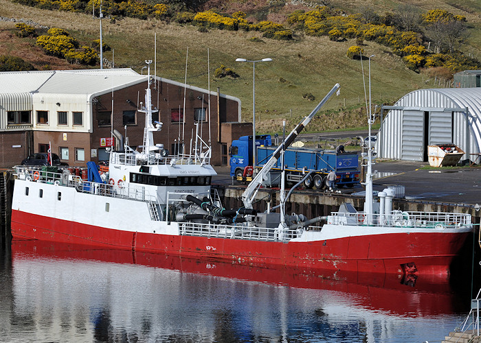Photograph of the vessel  Sørdyrøy pictured at Kinlochbervie on 13th April 2012