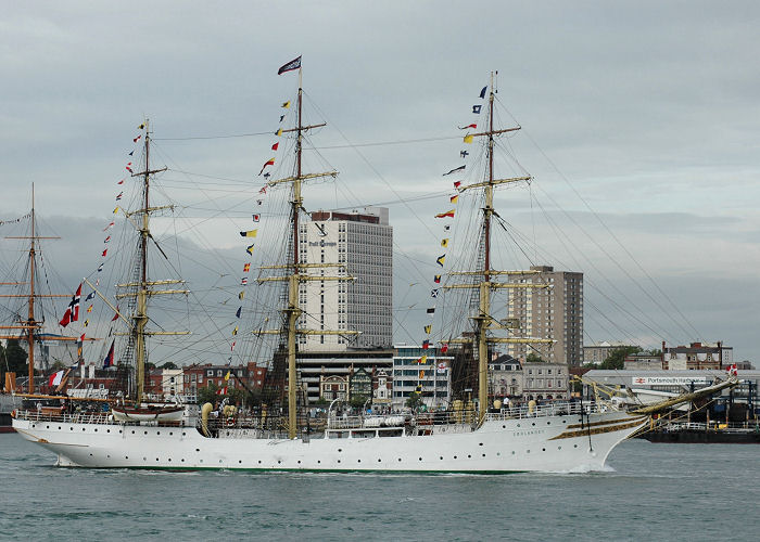 Photograph of the vessel  Sørlandet pictured departing Portsmouth Harbour on 3rd July 2005