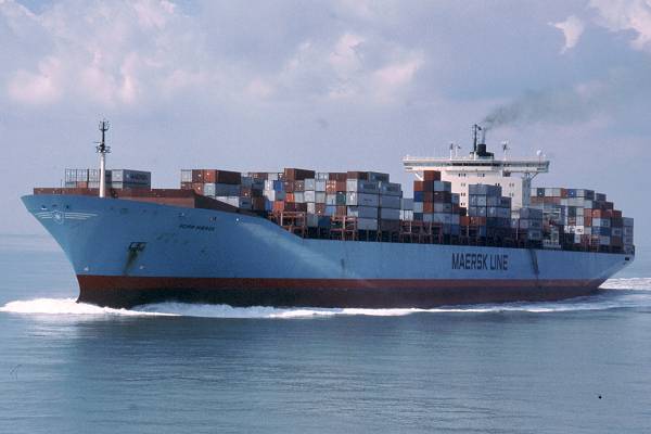Photograph of the vessel  Sorø Mærsk pictured departing Felixstowe on 30th May 2001
