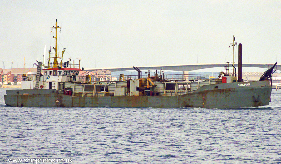 Photograph of the vessel  Sospan pictured departing Southampton on 24th June 2002