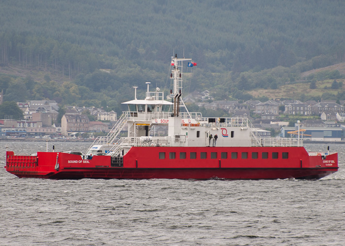Photograph of the vessel  Sound of Seil pictured approaching McInroy's Point, Gourock on 11th August 2014