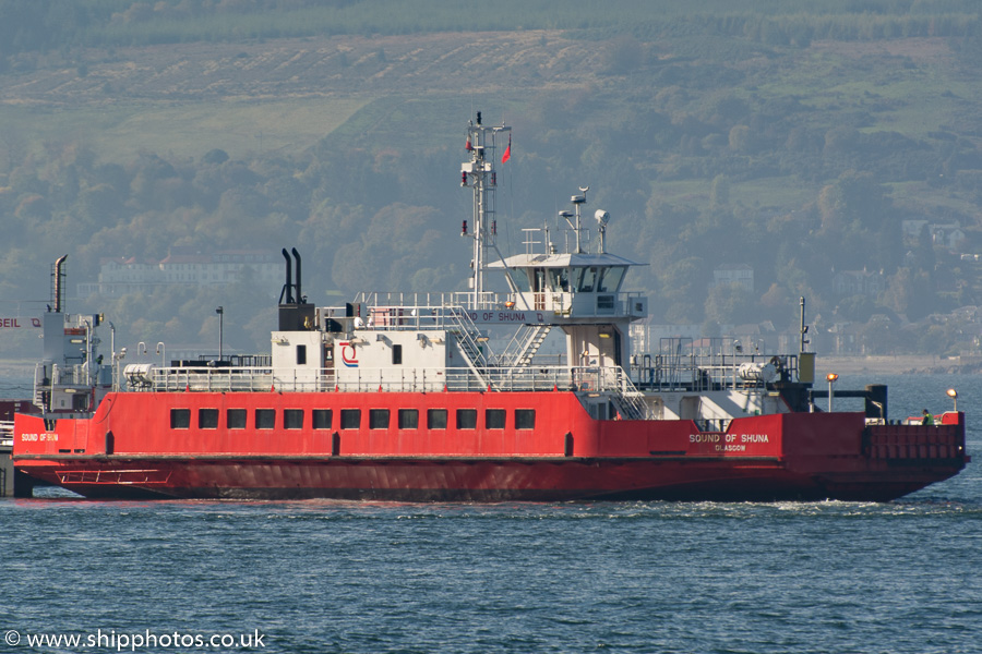 Photograph of the vessel  Sound of Shuna pictured at Gourock on 17th October 2015