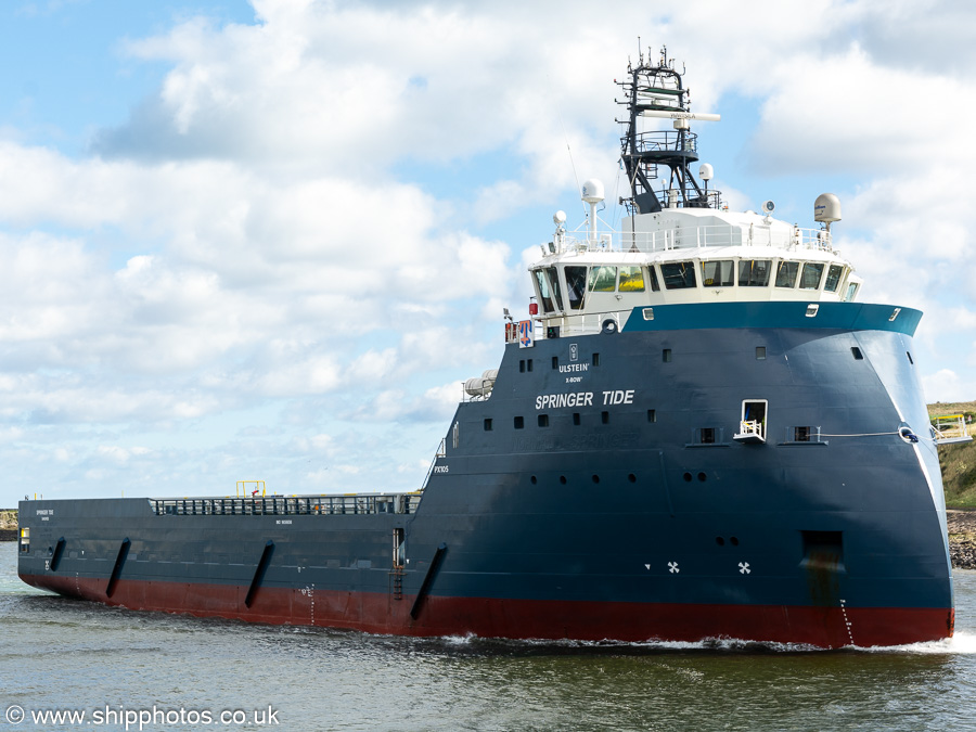Photograph of the vessel  Springer Tide pictured arriving at Aberdeen on 10th September 2024