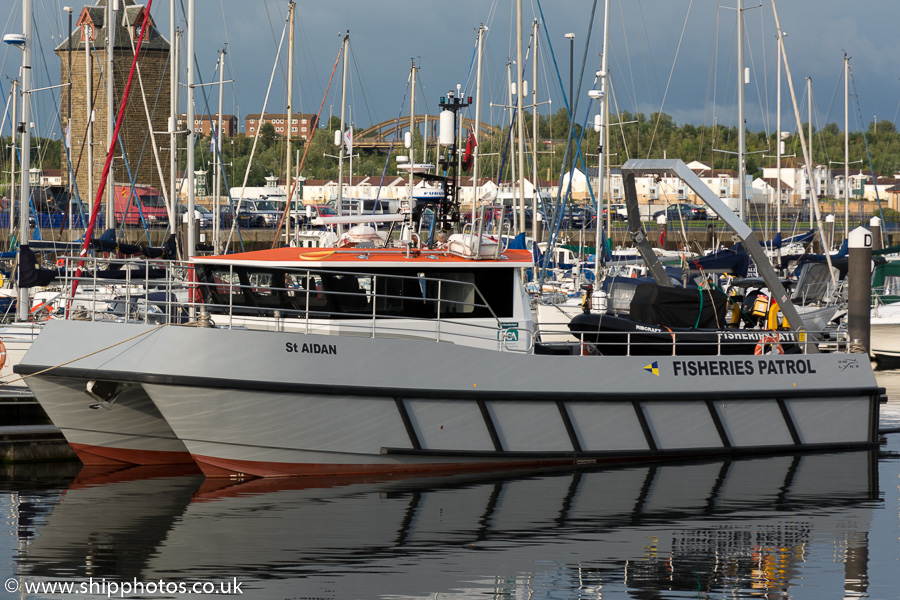 Photograph of the vessel fpv St. Aidan pictured at Royal Quays, North Shields on 21st August 2015
