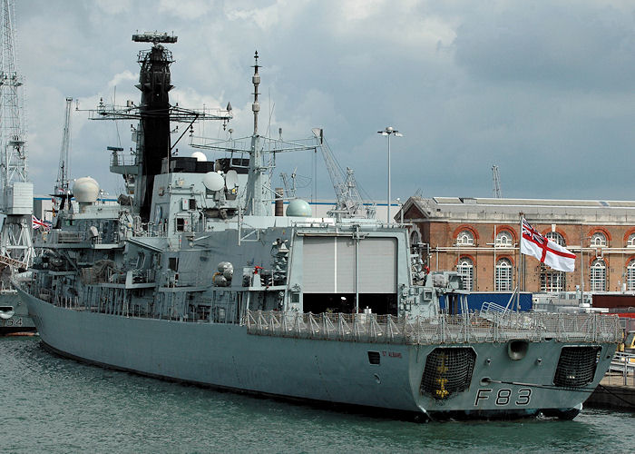 Photograph of the vessel HMS St. Albans pictured in Portsmouth Naval Base on 14th August 2010