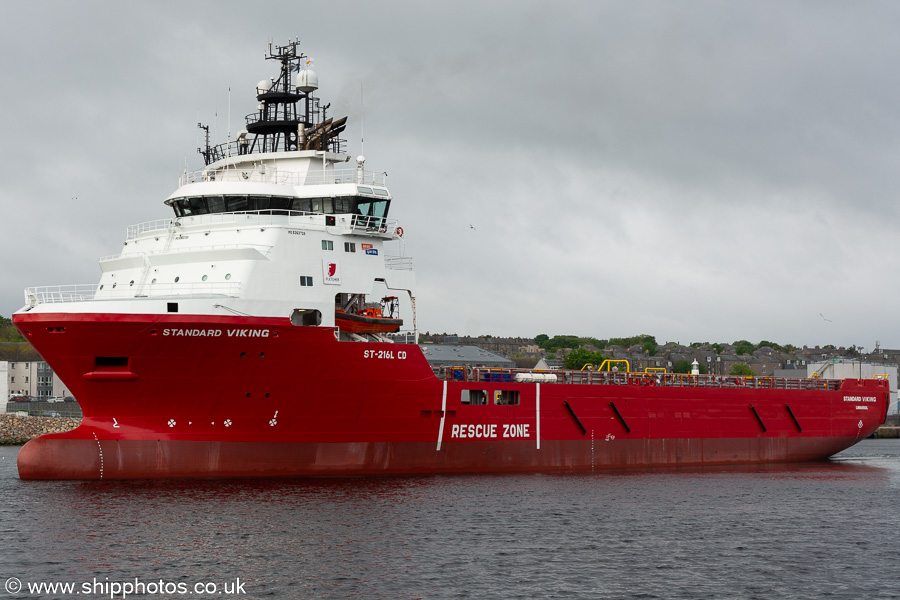 Photograph of the vessel  Standard Viking pictured departing Aberdeen on 22nd May 2022