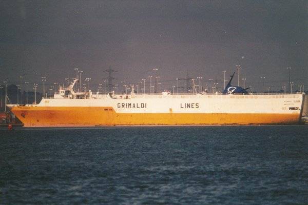 Photograph of the vessel  St. Angelo pictured in Southampton on 13th October 2000