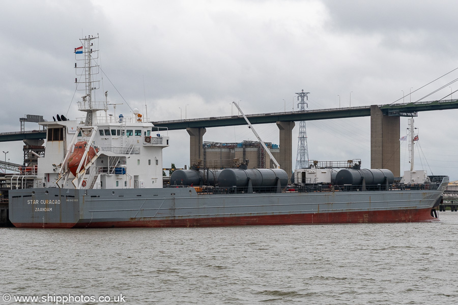 Photograph of the vessel  Star Curacao pictured at Jurgens Jetty, Purfleet on 20th July 2025
