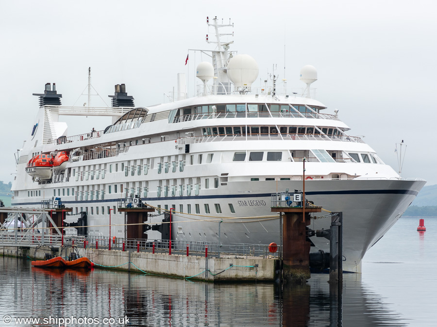 Photograph of the vessel  Star Legend pictured at Greenock Ocean Terminal on 24th June 2024