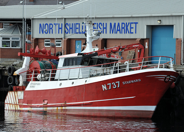Photograph of the vessel fv Starward pictured at the Fish Quay, North Shields on 26th August 2012