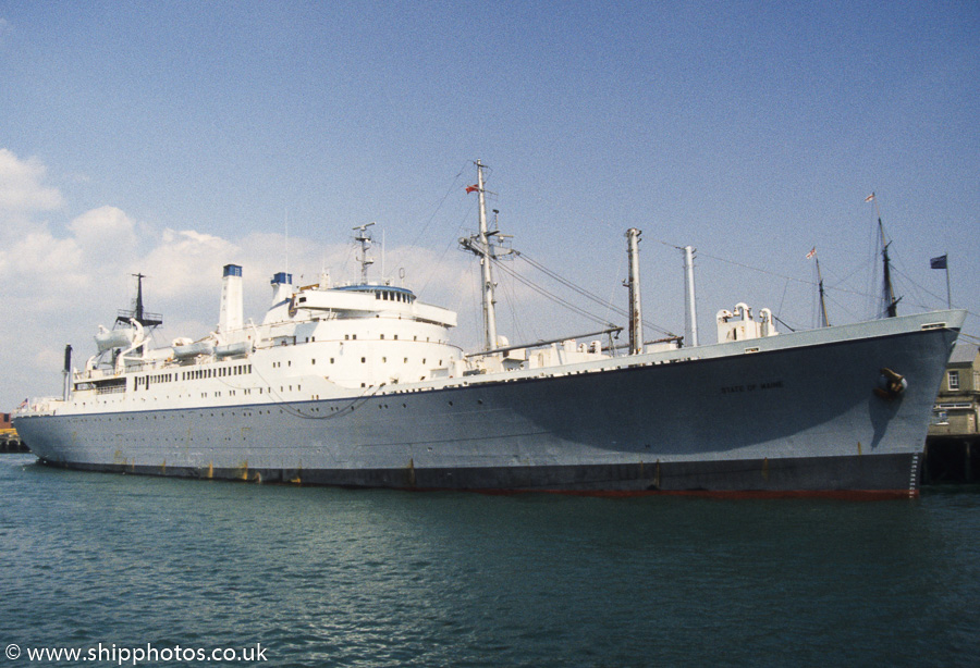 Photograph of the vessel ts State of Maine pictured in Portsmouth Naval Base on 29th May 1989