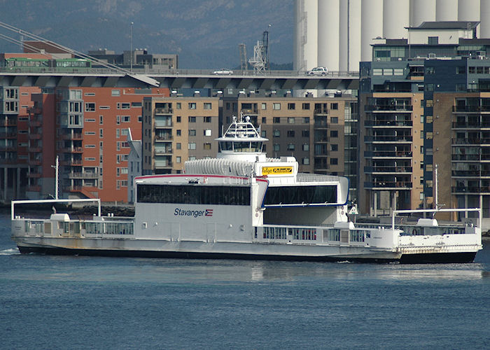 Photograph of the vessel  Stavanger pictured approaching Stavanger on 5th May 2008