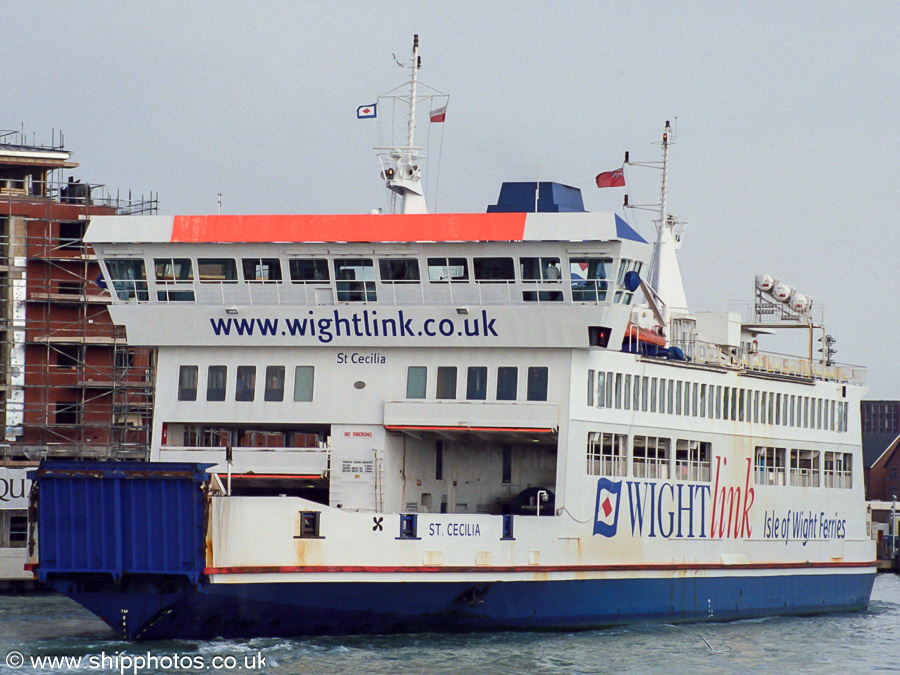 Photograph of the vessel  St. Cecilia pictured arriving at Portsmouth on 22nd September 2001