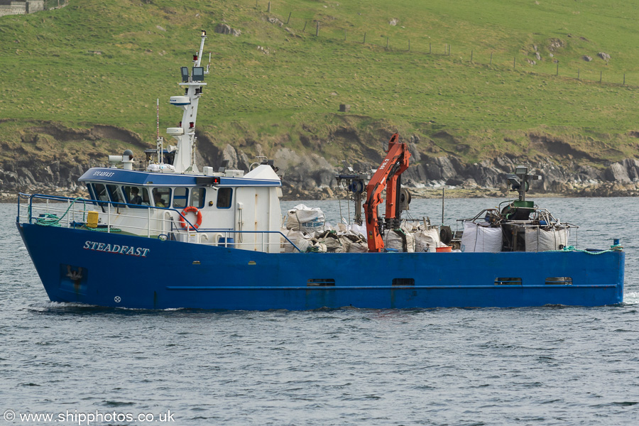 Photograph of the vessel  Steadfast pictured arriving at Scalloway on 14th May 2022