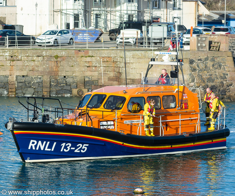 Photograph of the vessel RNLB Stella and Humfrey Berkeley pictured entering Portpatrick Harbour on 30th March 2024