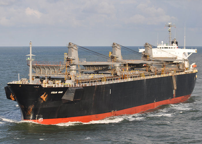 Photograph of the vessel  Stellar Grace pictured approaching Rotterdam on 24th June 2011