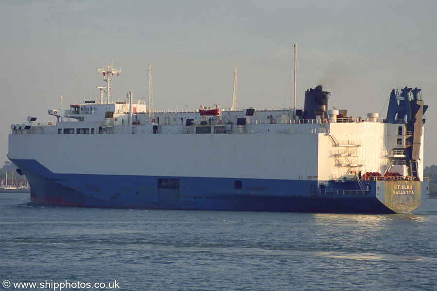 Photograph of the vessel  St. Elmo pictured departing Southampton on 21st April 2002