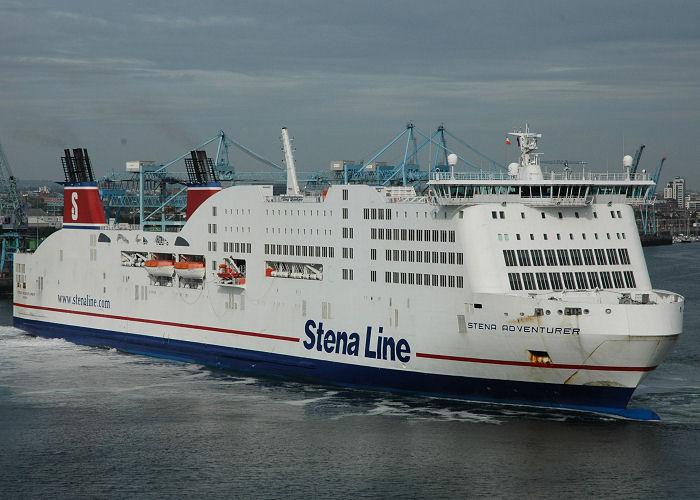 Photograph of the vessel  Stena Adventurer pictured departing Dublin on 16th June 2006