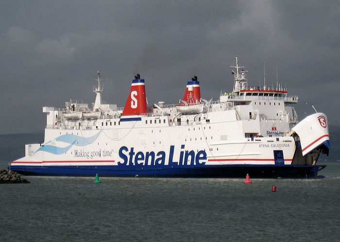  Stena Caledonia pictured departing Stranraer on 12th March 2011