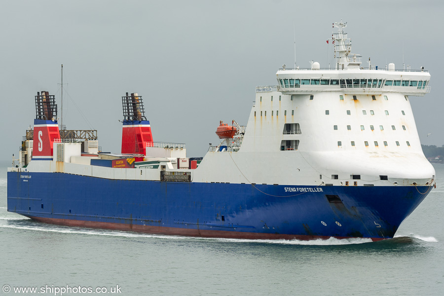 Photograph of the vessel  Stena Foreteller pictured arriving at Belfast on 30th June 2023