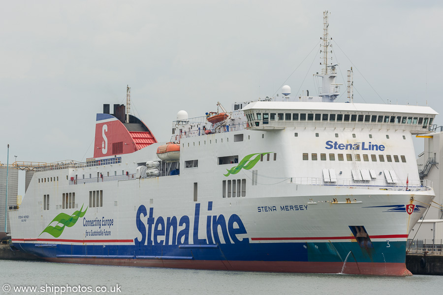 Photograph of the vessel  Stena Mersey pictured in Gladstone Branch Dock No. 2, Liverpool on 3rd August 2019