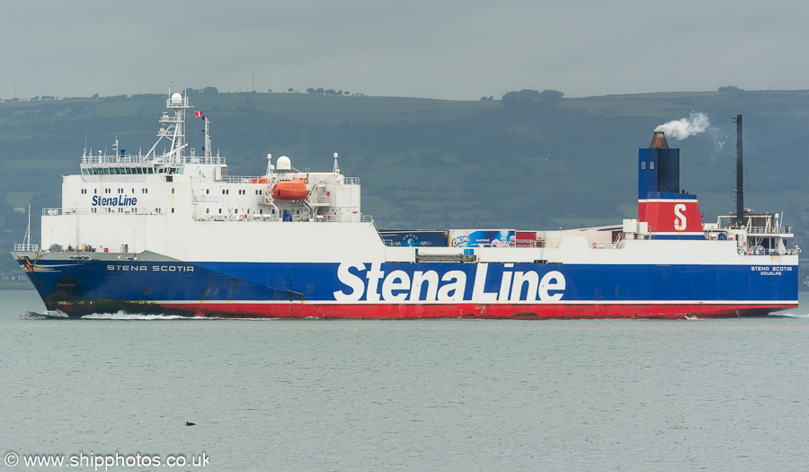 Photograph of the vessel  Stena Scotia pictured approaching Belfast on 27th June 2023