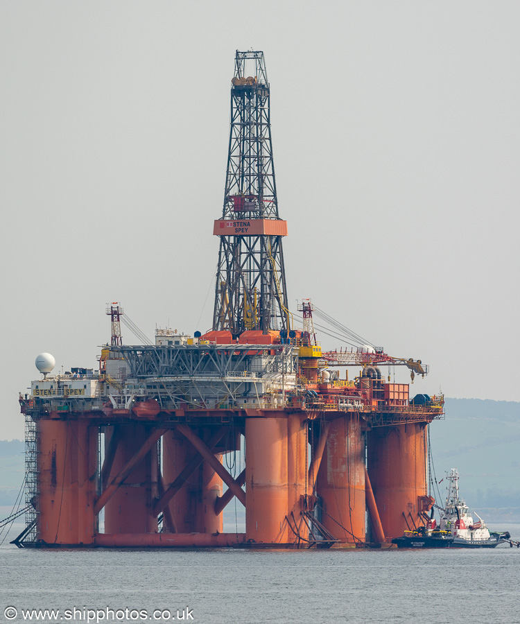 Photograph of the vessel  Stena Spey pictured laid up on Cromarty Firth on 12th May 2024