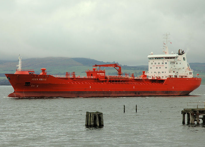Photograph of the vessel  Sten Frigg pictured passing Greenock on 20th November 2010