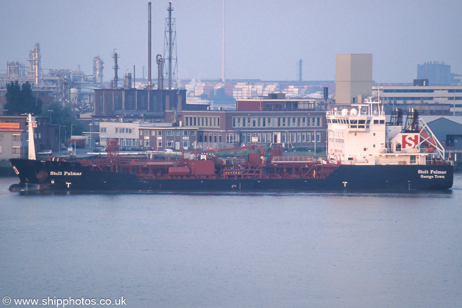 Photograph of the vessel  Stolt Fulmar pictured arriving at 1e Petroleumhaven, Rotterdam on 18th June 2002