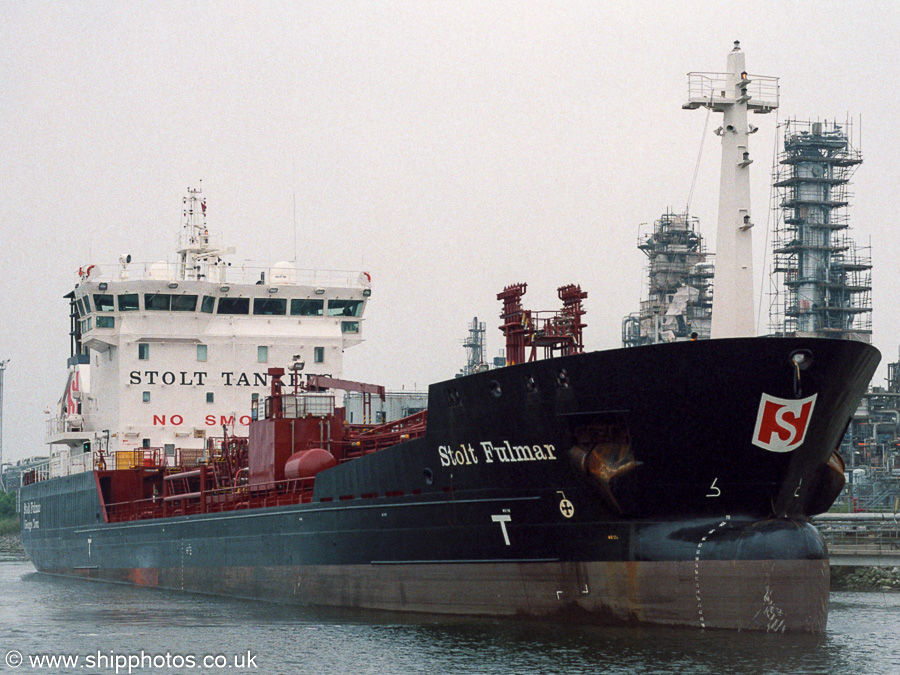 Photograph of the vessel  Stolt Fulmar pictured arriving at 1e Petroleumhaven, Rotterdam on 18th June 2002