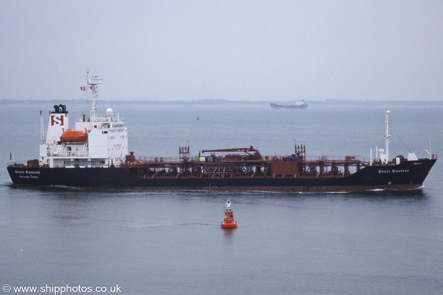 Photograph of the vessel  Stolt Kestrel pictured on the Westerschelde passing Vlissingen on 20th June 2002