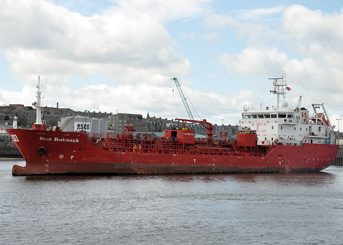 Photograph of the vessel  Stolt Redshank pictured departing Aberdeen on 13th May 2013