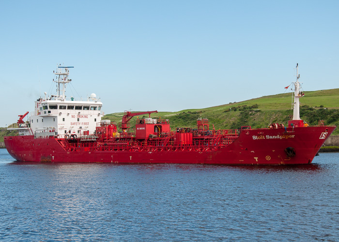 Photograph of the vessel  Stolt Sandpiper pictured arriving at Aberdeen on 10th June 2014