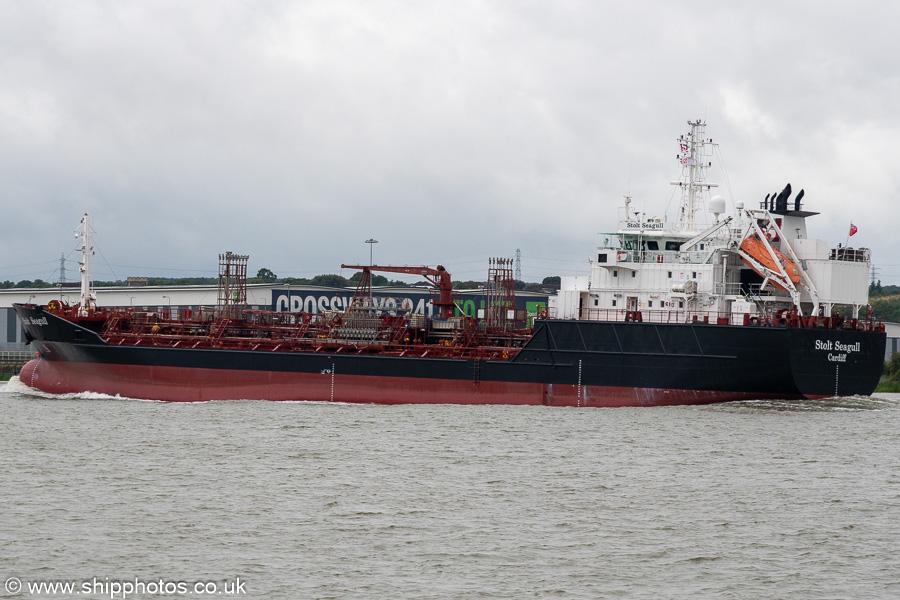 Photograph of the vessel  Stolt Seagull pictured passing Dartford on 20th July 2025