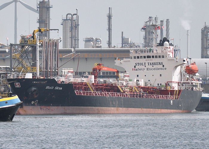 Photograph of the vessel  Stolt Skua pictured in Chemiehaven, Botlek, Rotterdam on 26th June 2011