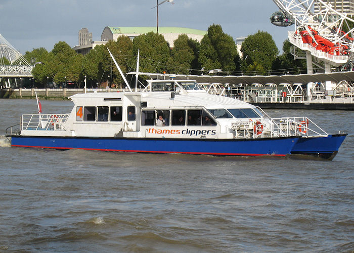 Photograph of the vessel  Storm Clipper pictured in London on 16th October 2009
