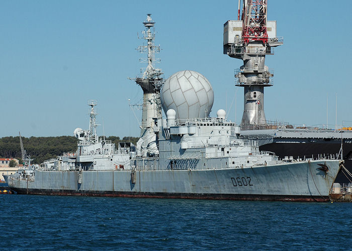 Photograph of the vessel FS Suffren pictured laid up at Toulon on 9th August 2008