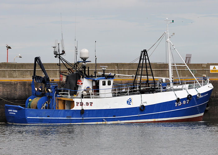 Photograph of the vessel fv Summer Dawn pictured at Fraserburgh on 6th May 2013