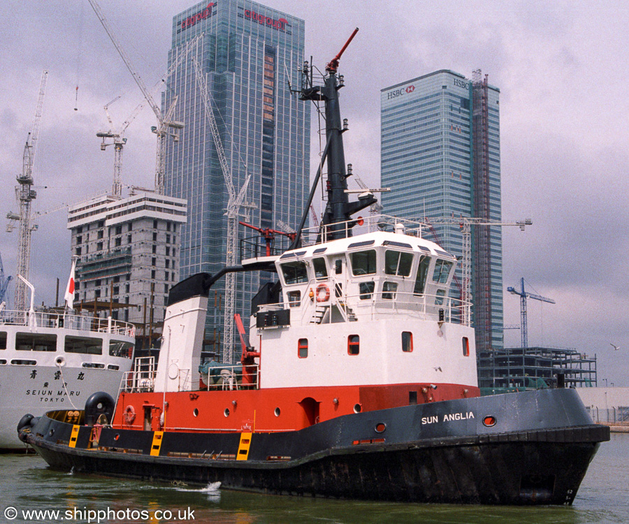 Photograph of the vessel  Sun Anglia pictured in West India Dock, London on 19th July 2001