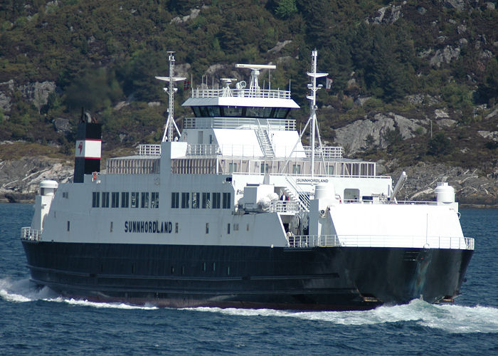 Photograph of the vessel  Sunnhordland pictured near Bergen on 13th May 2005