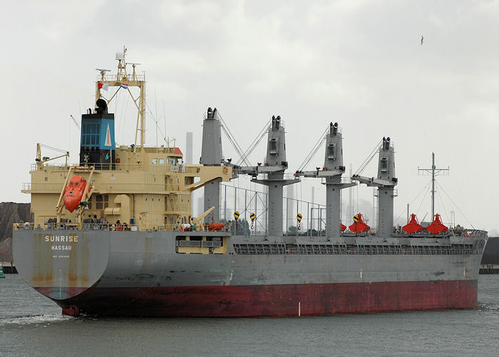 Photograph of the vessel  Sunrise pictured passing Vlaardingen on 19th June 2010