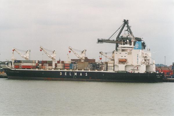 Photograph of the vessel  Suzanne Delmas pictured in Felixstowe on 26th August 1995