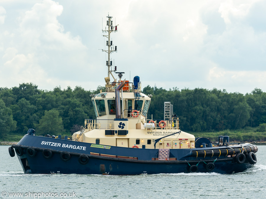 Photograph of the vessel  Svitzer Bargate pictured at Southampton on 13th July 2024